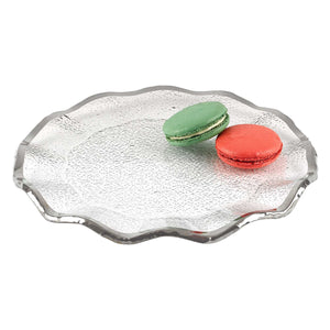 Homeroots 13 Mouth Blown Wavy Edge Silver Platter Or Charger   375743