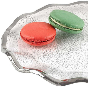 Homeroots 13 Mouth Blown Wavy Edge Silver Platter Or Charger   375743