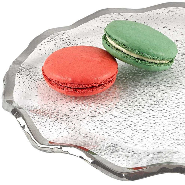 Homeroots 13 Mouth Blown Wavy Edge Silver Platter Or Charger   375743