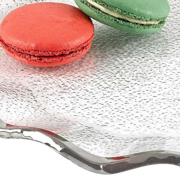 Homeroots 13 Mouth Blown Wavy Edge Silver Platter Or Charger   375743