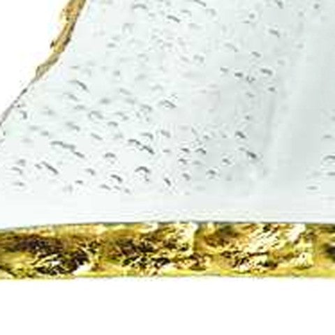 Homeroots 18 Elegant Mouth Blown Gold Leaf Serving Platter – Stunning Glass Tray For Entertaining & Gifts   375748
