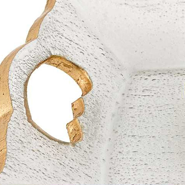 Homeroots 11" Clear And Gold Seeded Glass Serving Tray – Elegant Handcrafted Design With Scalloped Edge & Handles   375752