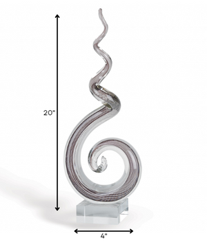 Homeroots 20" Clear And Brown Murano Glass Modern Abstract Tabletop Sculpture  Murano Glass 375760