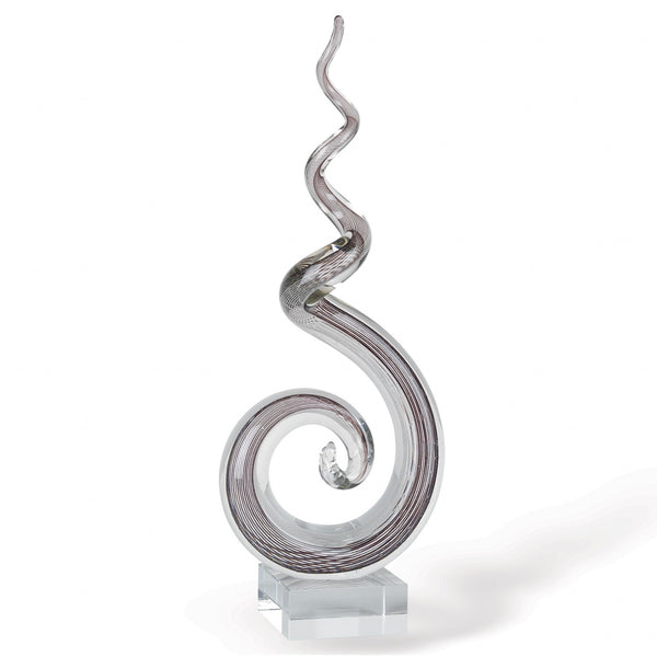 Homeroots 20" Clear And Brown Murano Glass Modern Abstract Tabletop Sculpture  Murano Glass 375760