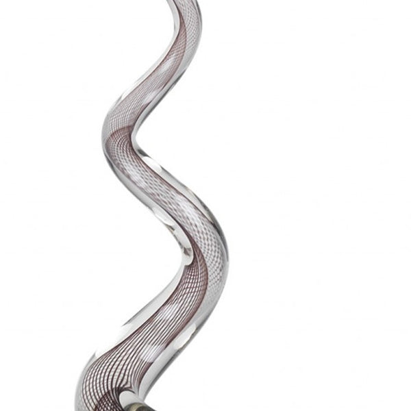 Homeroots 20" Clear And Brown Murano Glass Modern Abstract Tabletop Sculpture  Murano Glass 375760