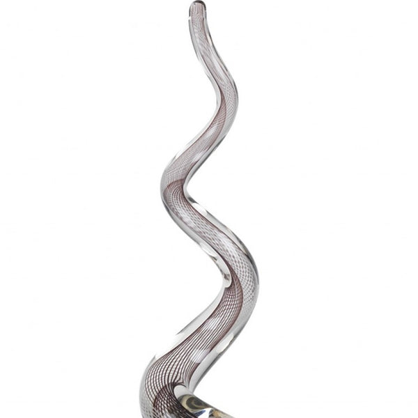 Homeroots 20" Clear And Brown Murano Glass Modern Abstract Tabletop Sculpture  Murano Glass 375760