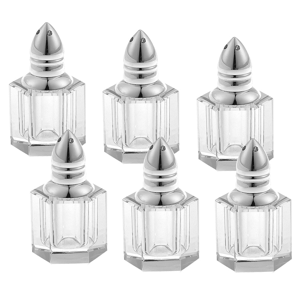 Homeroots Individual Silver Crystal Salt And Peppers  Gift Boxed 6 Pc Set   375761