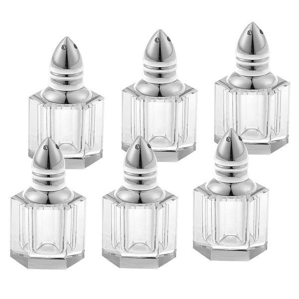 Homeroots Individual Silver Crystal Salt And Peppers  Gift Boxed 6 Pc Set   375761