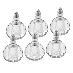Homeroots Individual Silver Crystal Zendra Design Salt And Peppers  Gift Boxed 6 Pc Set   375762