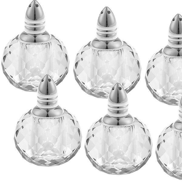 Homeroots Individual Silver Crystal Zendra Design Salt And Peppers  Gift Boxed 6 Pc Set   375762