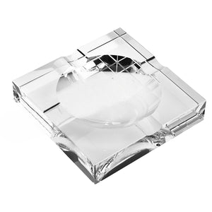 Homeroots 5" Clear Crystal Square Cigar Ash Tray  Crystal 375764