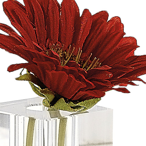 Homeroots 9 Hand Crafted Crystal Square Optical Bud Vase  Lead Free Crystal 375766