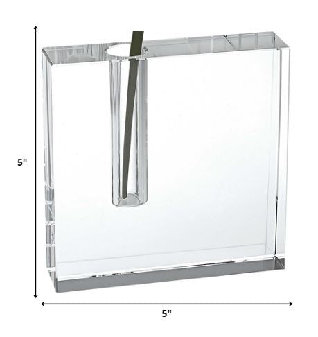 Homeroots 5 Hand Crafted Crystal Bud Vase  Lead Free Crystal 375767