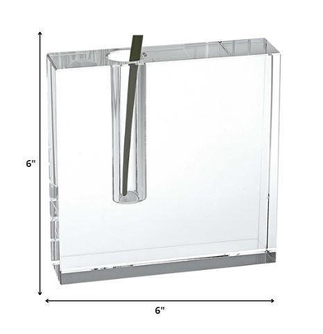 Homeroots 6 Hand Crafted Crystal Bud Vase  Lead Free Crystal 375768