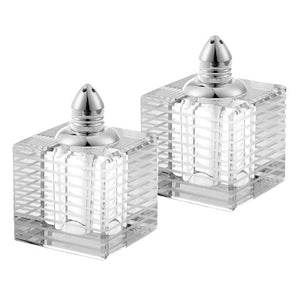 Homeroots 3" Elegant Cut Crystal Salt And Pepper Shakers With Gold Accents For Sophisticated Dining Decor 3 Inches  375770