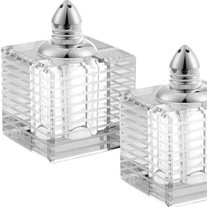 Homeroots 3" Elegant Cut Crystal Salt And Pepper Shakers With Gold Accents For Sophisticated Dining Decor 3 Inches  375770