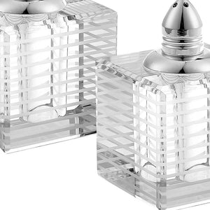 Homeroots 3" Elegant Cut Crystal Salt And Pepper Shakers With Gold Accents For Sophisticated Dining Decor 3 Inches  375770