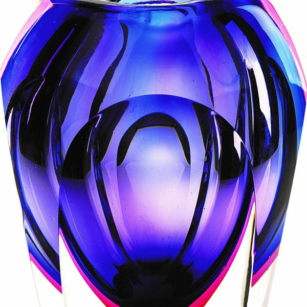 Homeroots 9 Purple Art Glass Vase  Crystal Glass 375780