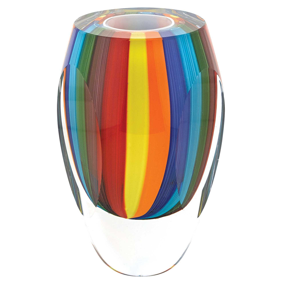 Homeroots 6 Multicolor Art Glass Vase  Crystal Glass 375787