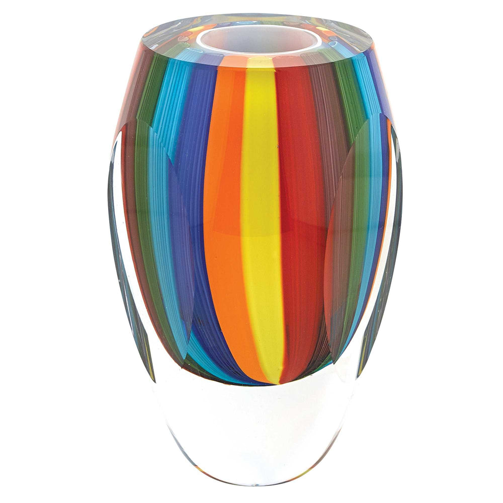 Homeroots 6 Multicolor Art Glass Vase  Crystal Glass 375787