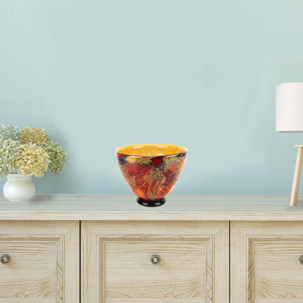 Homeroots 11 Mouth Blown Art Glass Centerpiece Or Punch Bowl   375792