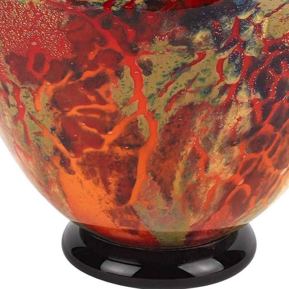 HomeRoots 11 Stunning Mouth-Blown Art Glass Centerpiece & Punch Bowl – Unique, Handcrafted, Food-Safe Design 375792