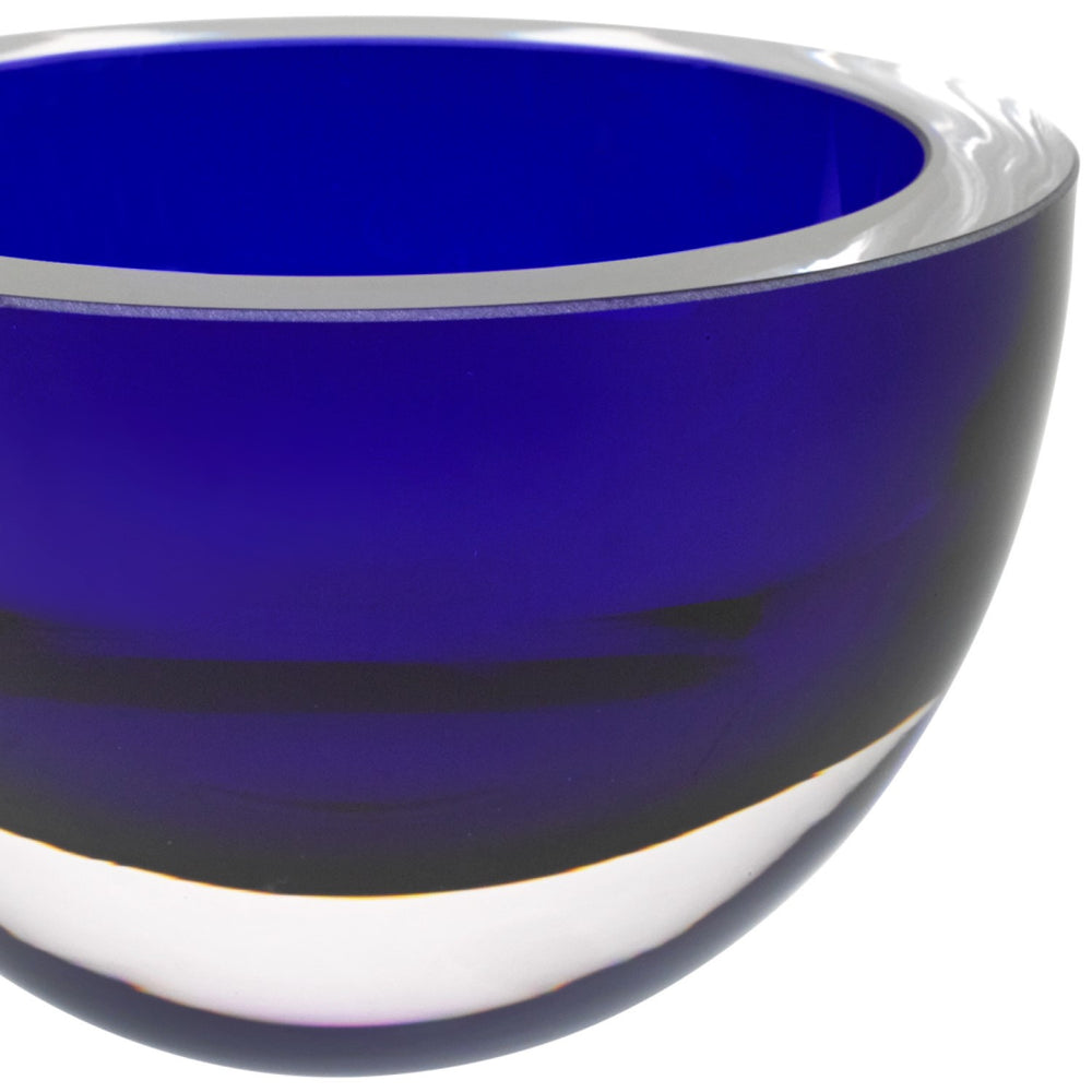 Homeroots 6 Mouth Blown European Made Lead Free Cobalt Blue Crystal Bowl   375798