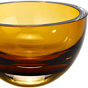 Homeroots 6" Amber Mouth Blown Crystal Thick Walled Bowl   375799