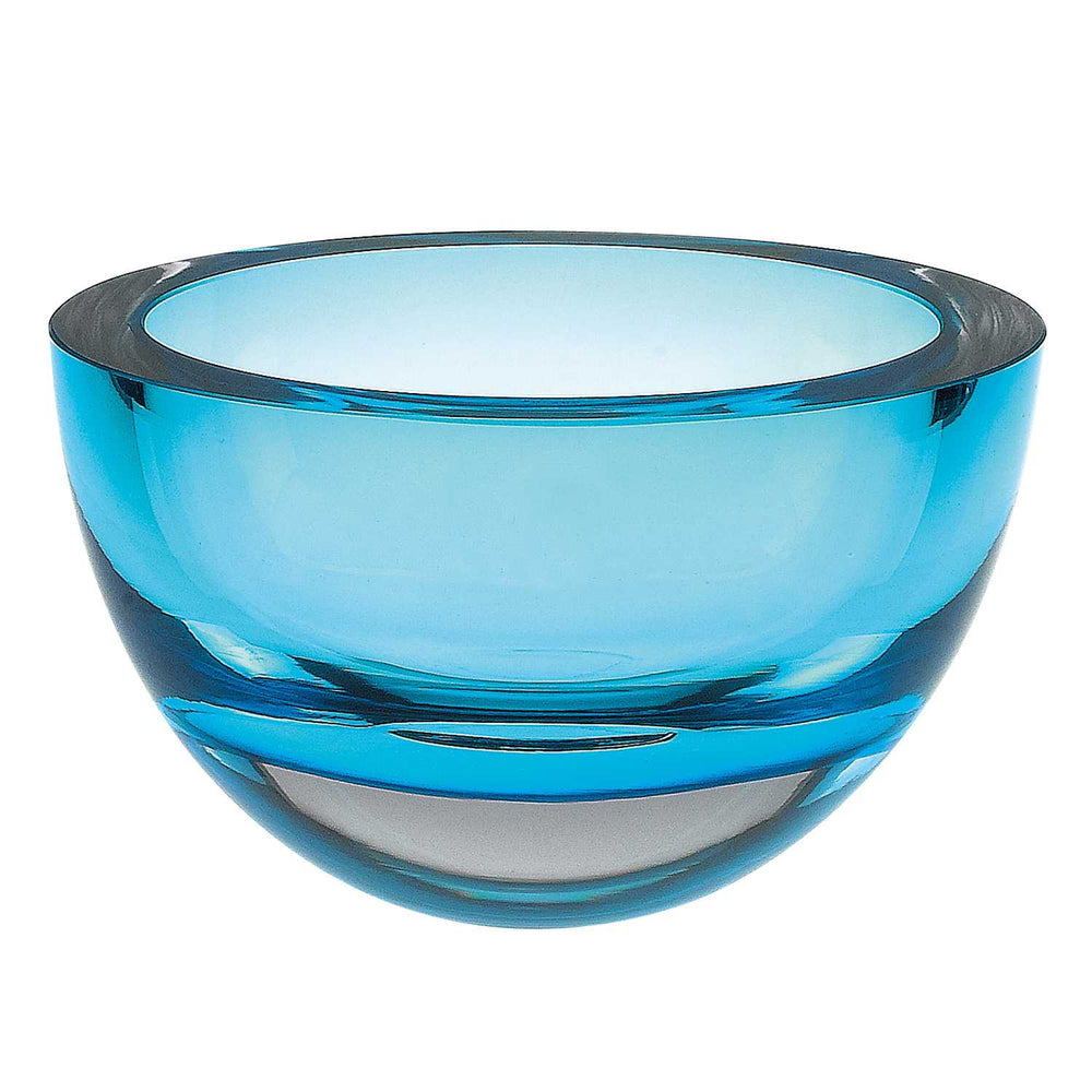 Homeroots 6 Mouth Blown European Made Lead Free Aqua Blue Crystal Bowl   375801