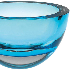 Homeroots 6 Mouth Blown European Made Lead Free Aqua Blue Crystal Bowl   375801