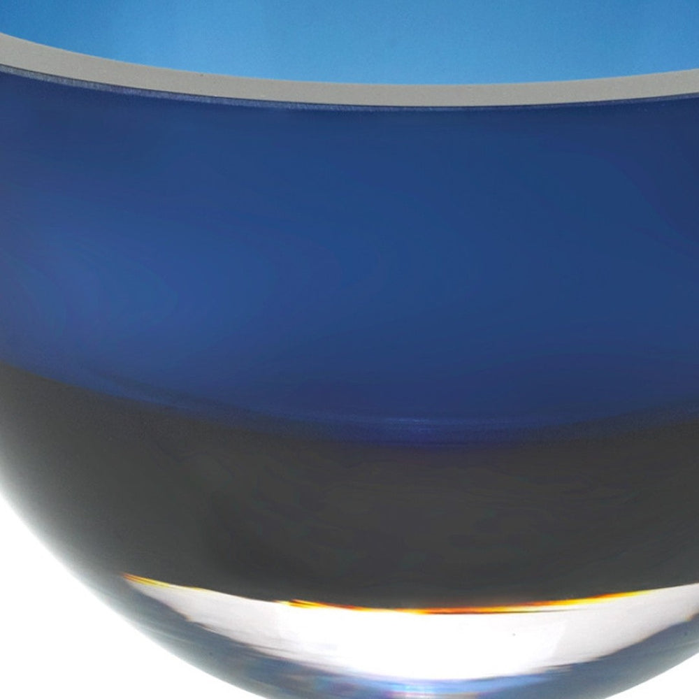 HomeRoots 6 Stunning Midnight Blue Crystal Bowl - Handcrafted Lead-Free European Artistry for Elegant Dining 375802