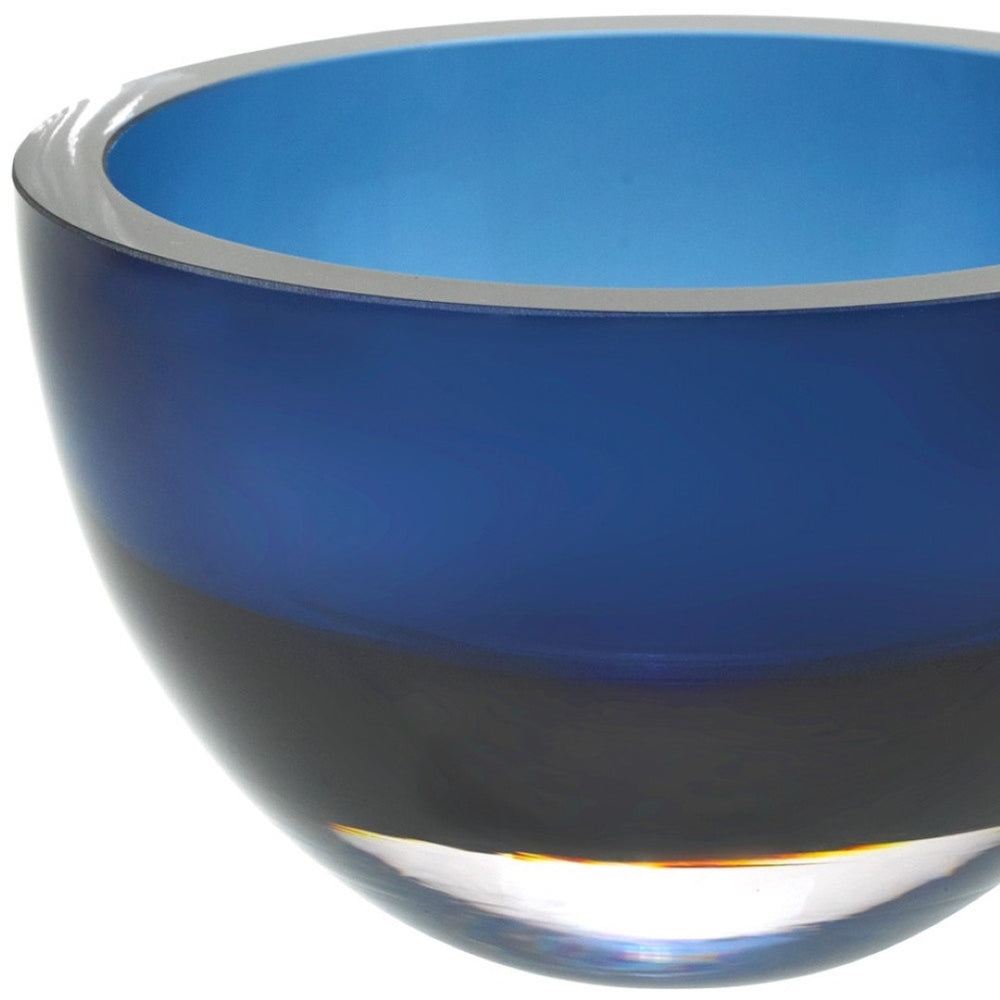 HomeRoots 6 Stunning Midnight Blue Crystal Bowl - Handcrafted Lead-Free European Artistry for Elegant Dining 375802