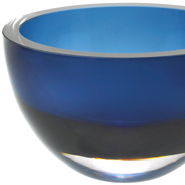 HomeRoots 6 Stunning Midnight Blue Crystal Bowl - Handcrafted Lead-Free European Artistry for Elegant Dining 375802