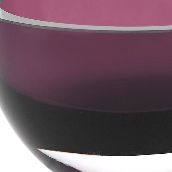 Homeroots 6 Mouth Blown European Made Lead Free Purple Crystal Bowl   375804