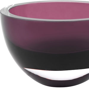 Homeroots 6 Mouth Blown European Made Lead Free Purple Crystal Bowl   375804