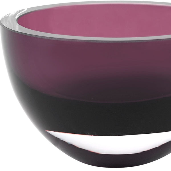 Homeroots 6 Mouth Blown European Made Lead Free Purple Crystal Bowl   375804