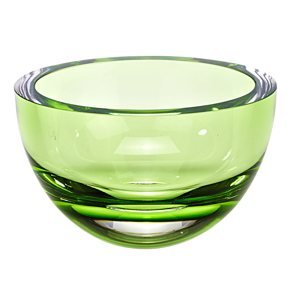 Homeroots 6 Mouth Blown Crystal European Made Lead Free Spring Green Bowl   375805