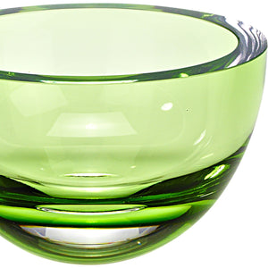 Homeroots 6 Mouth Blown Crystal European Made Lead Free Spring Green Bowl   375805