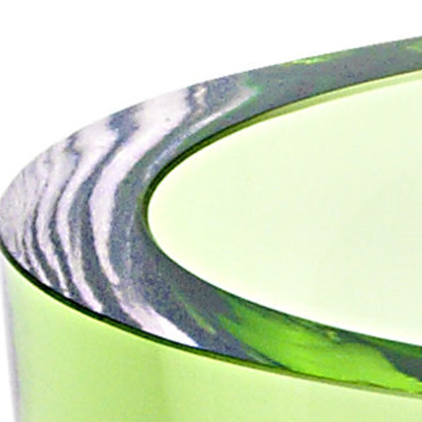 Homeroots 6 Mouth Blown Crystal European Made Lead Free Spring Green Bowl   375805