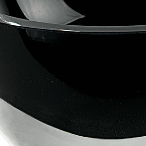 Homeroots 6" Black Mouth Blown Crystal Thick Walled Bowl   375806