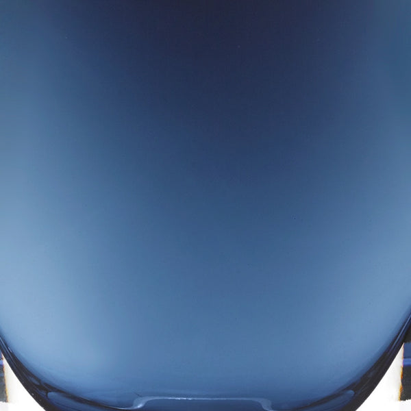 Homeroots 8 Mouth Blown Glass European Made Midnight Blue Pocket Shaped Vase  Crystal Glass 375814