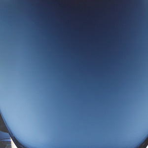 Homeroots 8 Mouth Blown Glass European Made Midnight Blue Pocket Shaped Vase  Crystal Glass 375814