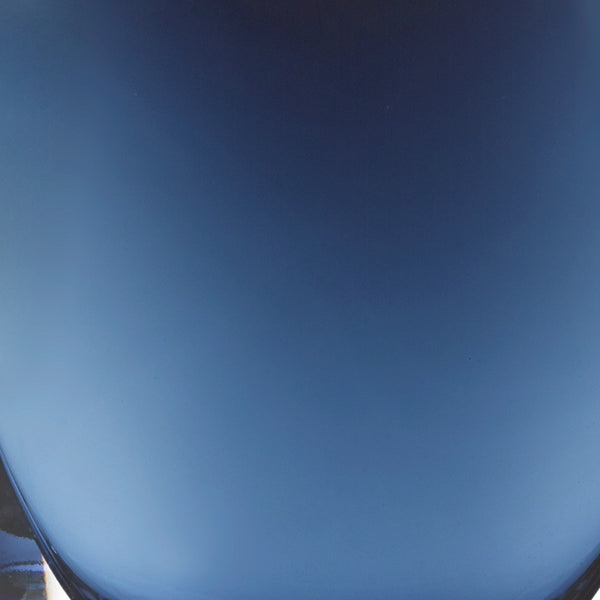 Homeroots 8 Mouth Blown Glass European Made Midnight Blue Pocket Shaped Vase  Crystal Glass 375814