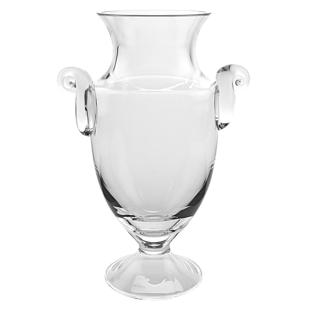 HomeRoots 12" Clear Cylinder Lead-Free Crystal Vase - Elegant Table Centerpiece for Floral Arrangements & Décor 14 inches 375820
