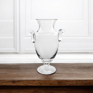 HomeRoots 12" Clear Cylinder Lead-Free Crystal Vase - Elegant Table Centerpiece for Floral Arrangements & Décor 14 inches 375820