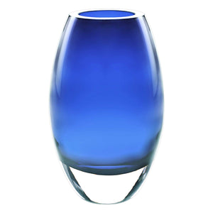 Homeroots 9 Mouth Blown Crystal European Made Midnight Blue Crystal Vase  Lead Free Crystal 375821