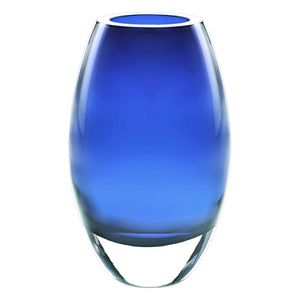 Homeroots 9 Mouth Blown Crystal European Made Midnight Blue Crystal Vase  Lead Free Crystal 375821