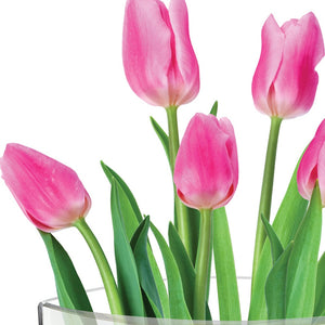 Homeroots 11 Mouth Blown Crystal European Made Pocket Shaped Vase  Lead Free Crystal 375822