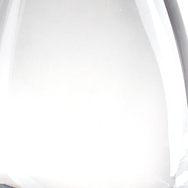HomeRoots 9" Clear Oval Lead Free Crystal Table Vase – Handcrafted Elegance for Floral Arrangements & Gifts 375823