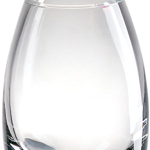 HomeRoots 9" Clear Oval Lead Free Crystal Table Vase – Handcrafted Elegance for Floral Arrangements & Gifts 375823